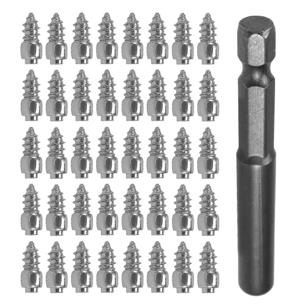 100 stk pigger 9 mm + 1 stk borehylse, automatisk bil SUV Atv halkfri skruv pigg hjul dekk snø T