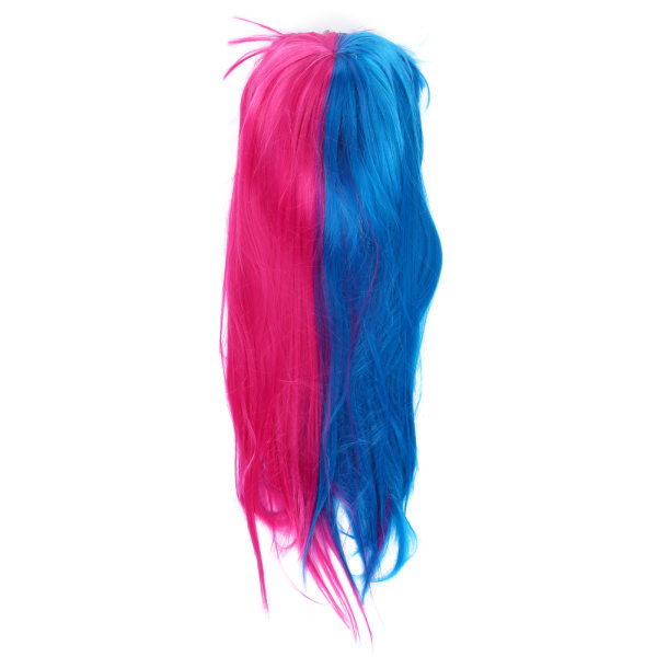 Pitkät suorat peruukit, naiset, naiset, koko otsatukka Synteettiset hiukset Sinisen ruusunpunaiset peruukit