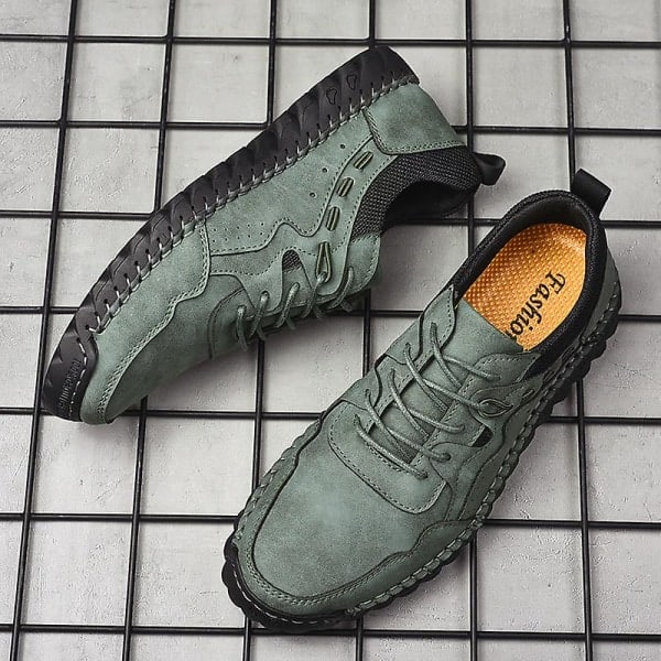Herrar Mode Sneakers Löparskor Halkfria Casual Skor K8903 Grön 46