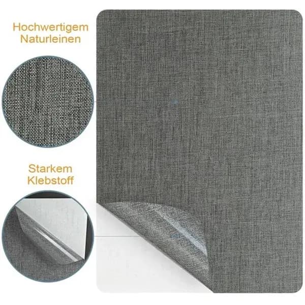 2 selvklæbende linnedreparationslapper til stof, ingen syning, træk af og klæb til sofa, telt, møbler, bilsæde, mørkegrå 20 x 28 cm