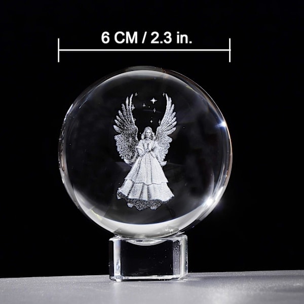 Paris_6cm Kristalli 3D Suojelusenkeli Figuurit Pallo Kristallijalustalla, Kodin Sisustus Koriste Käsityö Ornamentti