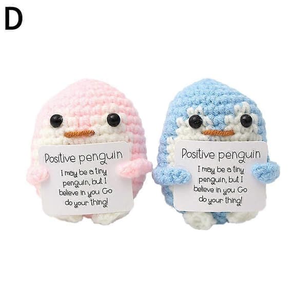 1/2 st Pingvin-docka Modig Handgjord Stickad Examen / M Blue and pink