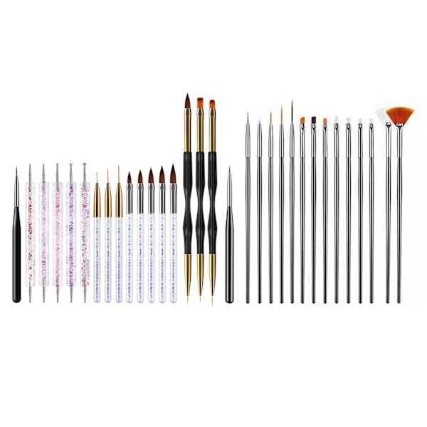 31 st Nail Art Penslar Liner Dotting Drawing Striping Nail Painting Brush Set för Salong Hem Användning