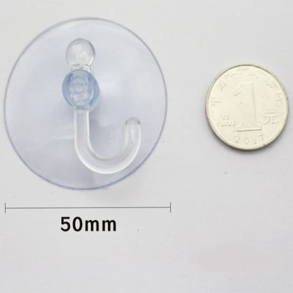 4 kpl imukuppeja koukulla / imukuppi 50 mm läpinäkyvä