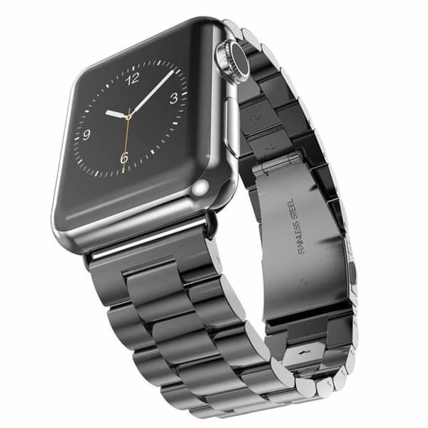 Apple Watch 38/40/41 1/2/3/4/5/6/7/SE Rustfritt Metall Svart—pa