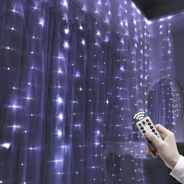 300 LED 3x3 meter gardinlys USB 8 moduser fe lys med（PA）