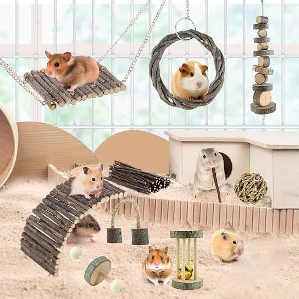 Hamsterleksaker, råttleksaker, chinchillaleksaker, tuggleksaker för hamstrar