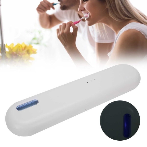 UVC-tannbørstekasse LED-oppbevaringsboks Rengjøring Reise Oppladbar tannbørstebeholder