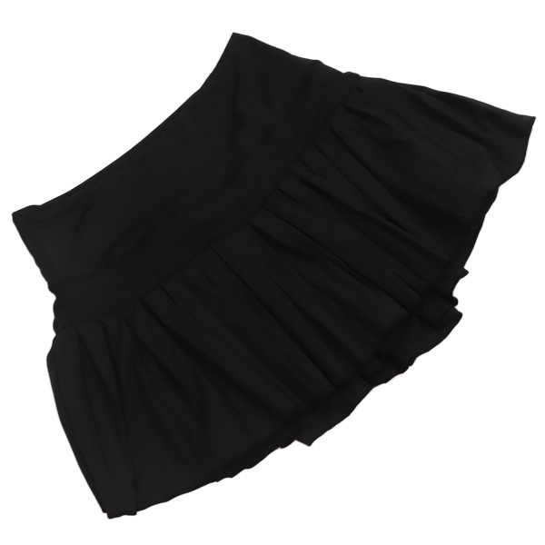 Tennis plisseret nederdel åndbare indre shorts Moderigtige sorte kvinder sportsnederdel med lommer til løbeyoga M