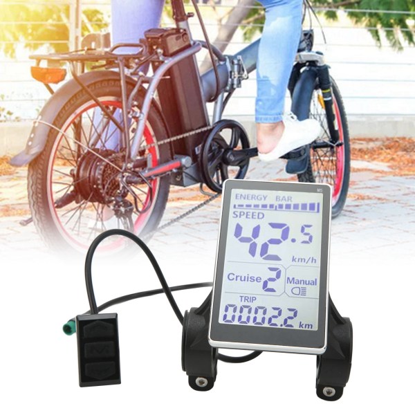 Elektrisk cykel LCD-måler 5 ben 24V 36V 48V 60V Universal E Scooter M5 LCD-panelskærm til 31,8 22,2 mm elcykler