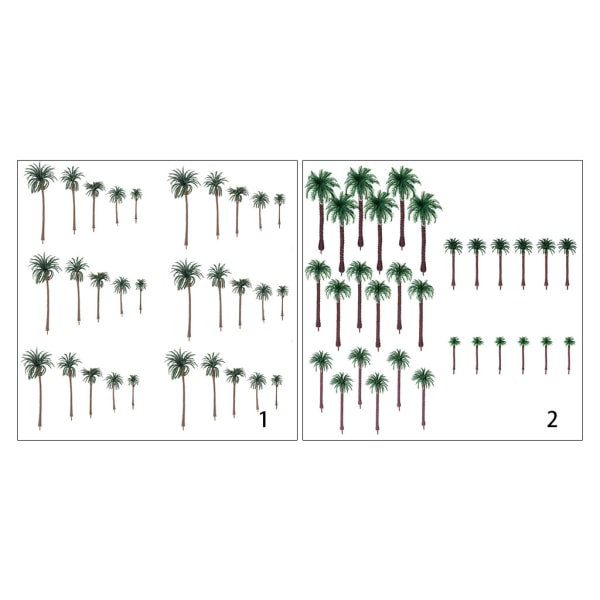 30 stykker miniatyr for palmer Plast Skalmodell Träd Bekväm for beröring Nuværende Bekväm opbevaring og holdbar till null - EJ-serien