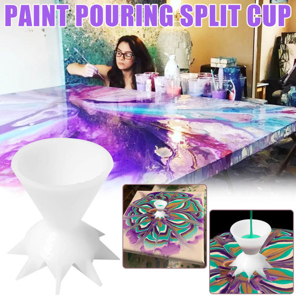 3 stk Maling Hældning Split Cups til Akryl Maling DIY Maling Paint Pour Cup Tragt Mini 7 Ben Tragt Split Cup Maling Supplies