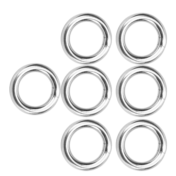 7 stk Metal O-ring Vandtæt Rustfast 304 Rustfrit Stål Stærk Lastbærende Sømløs Svejset Rund O-ring 8x40mm