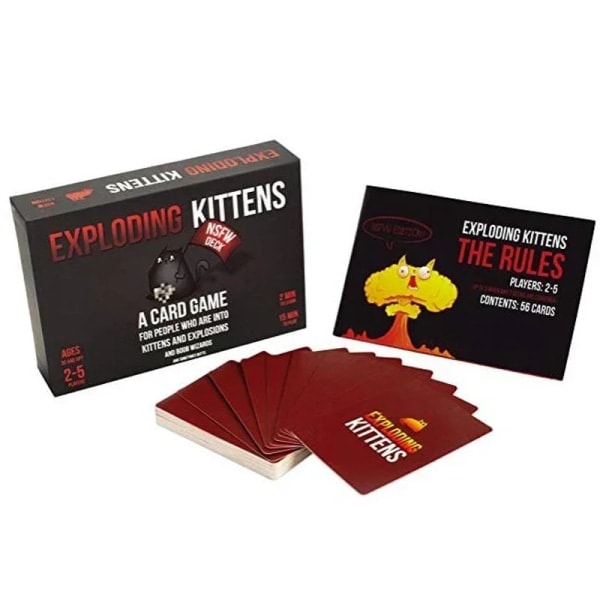 Exploding Kittens Korttipeli Alkuperäinen Painos NSFW Party Streaking Kittens Imploding Kittens Laajennus Barking Kittens Bears vs B Tummanharmaa Dark Gray