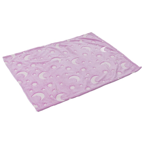 1,52x1M självlysande filt Dubbelsidig polyesterglödande filt Luftkonditioneringsfilt i sovrummet för barn Lila