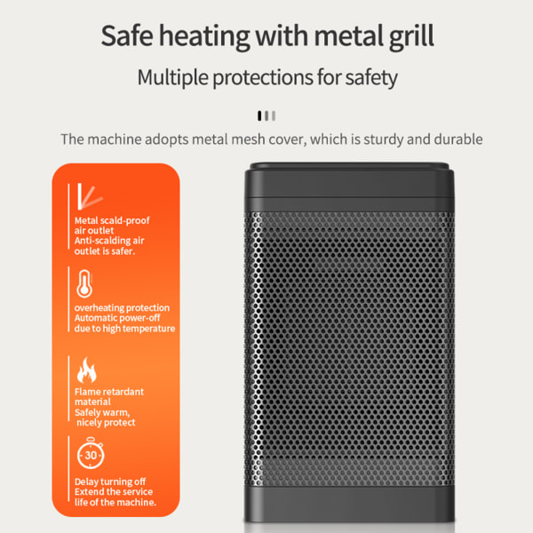 Home Quick Heat Silent Heater Intelligent Shutdown Heater Varmeblæser til badeværelse JP 110V