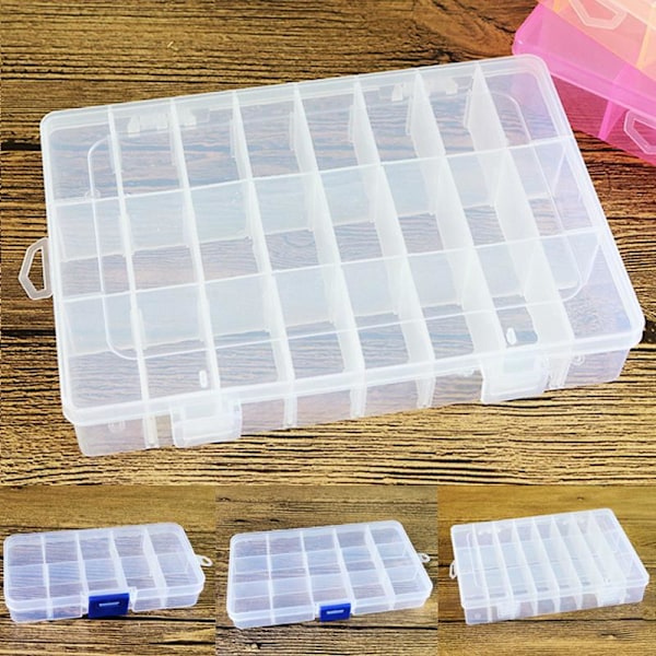 10/15/24 Rum Plastboks Smykke Perle Opbevaringsbeholder Håndværk Organizer Matches the image 10 Compartments