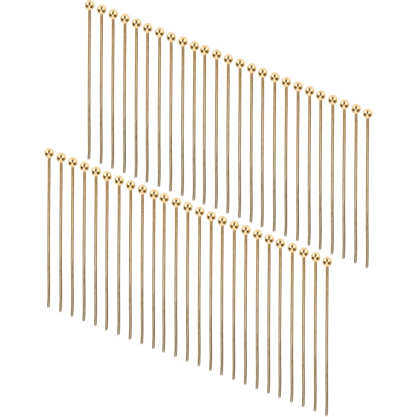 50 st Kulhuvudsnålar Smyckeshänge DIY Craft Pärltillverkningsdelar Tillbehör Tillbehör Guld 35 mm / 1.38in