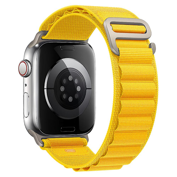 Alpine Loop Rem til Apple Watch 49mm 44mm 40mm 45mm 41mm 42mm 38mm 38 40 44 45 Mm Armbånd Iwatch Ultra Serie 7 6 3 Se 8 gul