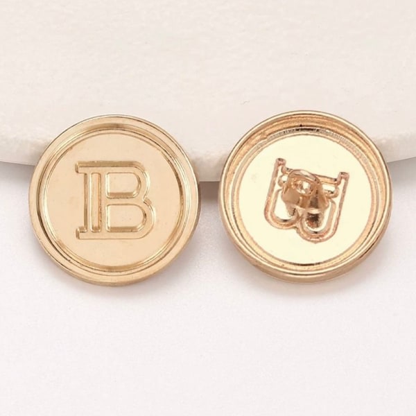 20pcs Metal Letter B Buttons Shirt Buttons GOLD 18MM20PCS 20PCS gold 18MM20pcs-20pcs