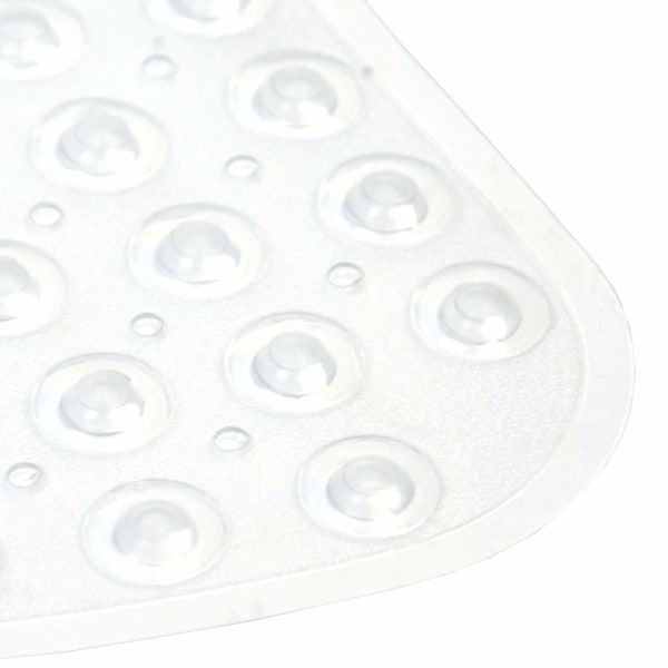 Hörnduschmatta i gummi Anti-halk kvadrant badmatta Antibakteriell sugmatta for dusj eller badkar, Halkfri badkarsmatta, 54x54 cm, Solid klar