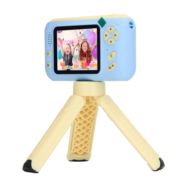 2,4 tommer HD-kamera for barn 40 MP Foto 1080P Video 180 grader Flip Lens kameraleketøy for fotografering Blå Gul