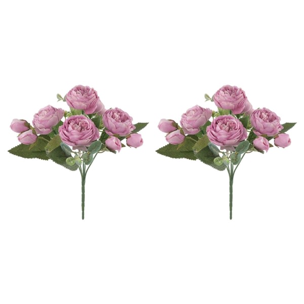 2 pakkaus/erä konstgjorda blommor för bröllopsinredning och hem purple