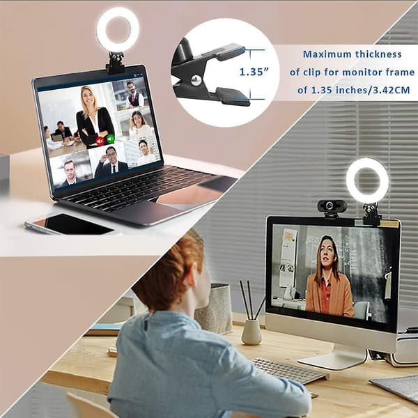 USB LED-ringlampe til bærbar computer, løsning til webkamera