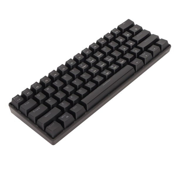 Mekanisk tastatur med 61 taster Bærbart Kompakt 60 % spilltastatur med LED-bakgrunnsbelyst for Windows-PC Bærbar PC Svart Overflate Blå Switch