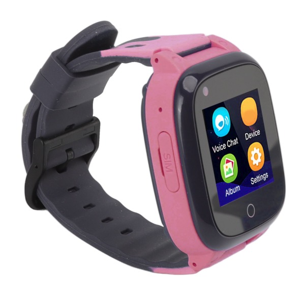 1,33 tommers fargeskjerm Barn Smart Watch 4G GPS Videosamtale Vanntett Barnetelefon Smart Watch Rosa