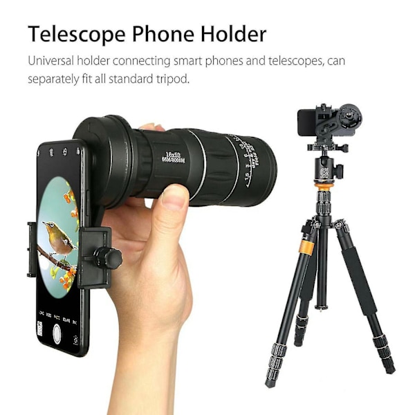 Universal Telefonadapterbeslag Monokulær Kikkert Spotting Scope Teleskop Bærbar