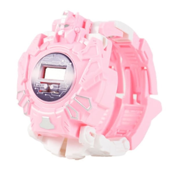Barn Tonåringar Tecknad Transformator elektronisk klokke Watch Pink