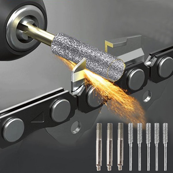 5 stk. Diamantbelagte Cylindriske Burr 4,4/4,5/4,8 mm Kædesavsslibestein Fil Kædesavsslibning Udskæring Slibning Værktøjer Matches the image 5PCS 4.0mm