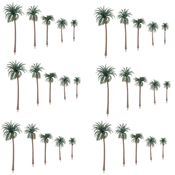 30 stykker miniatyr for palmer Plast Skalmodell Träd Bekväm for beröring Nuværende Bekväm opbevaring og holdbar till null - EJ-serien