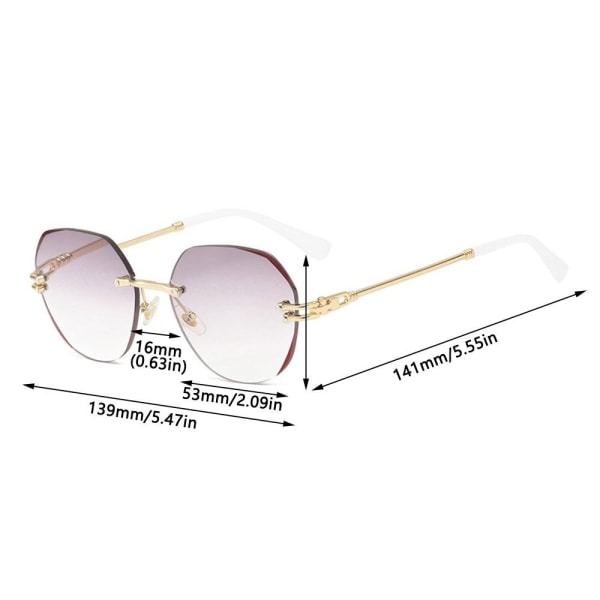 +2.00~+4.0 Diopter Reading Glasses Rimless Presbyopic Glasses White Strength 3.00-Strength 3.00