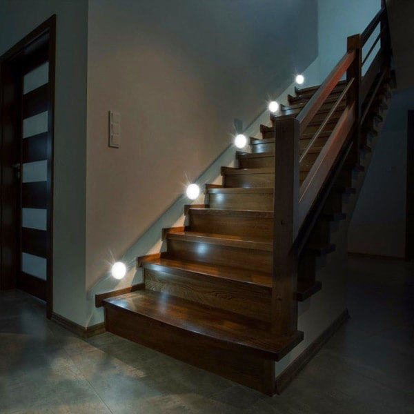 (3st, kallvit) Inomhus rörelsedetektor nattlampa, rörelsedetektor led lampa batteri för trappor, LED-belysning Garderob Garderob Korridor barn