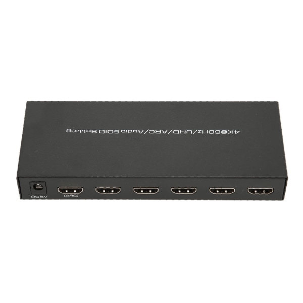 HDR HD Multimedia Interface Sound Extractor 5 Ports 18Gbps Sound Extractor Switch Box med fjernkontroll ARC 100?240V EU Plugg
