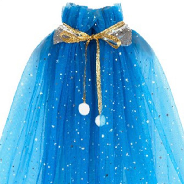 Girl Princess Dress Up Toy Light Cape Elastiska Smycken Halsband Crown Wand Princess Leksaker för lek Låtsas