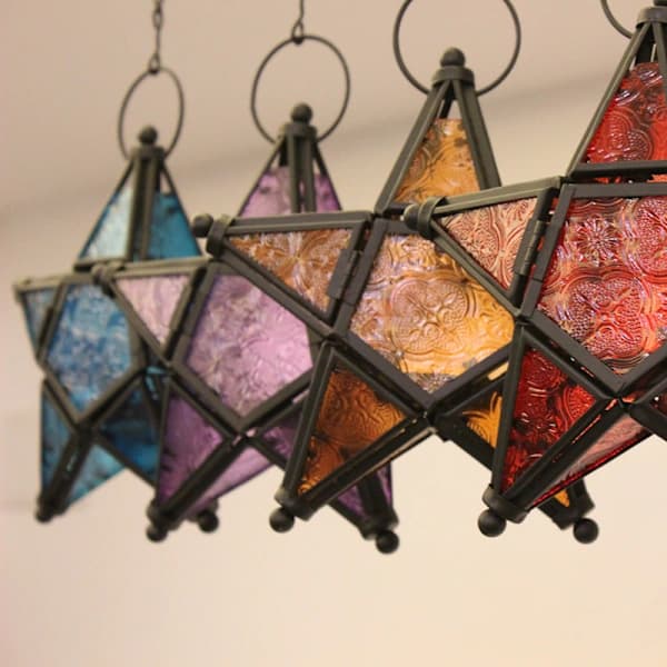 Candle Lantern Window Decoration Hanging Ornament Blue