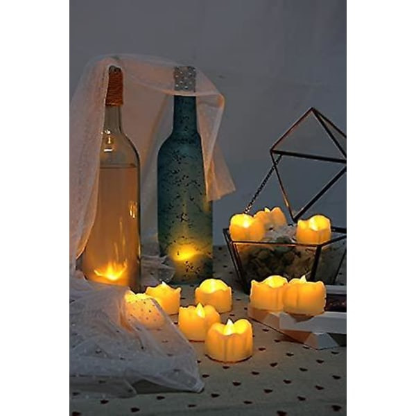 12 St Flamfria Droppande Vax LED-ljus Batteridriven Med Timer / 6 Timmar Pu00e5 Och 18 Timmar Av Per Cykel, LED-vu00e4rmeljus Kompatibla Med Utomhushu00f6ljen