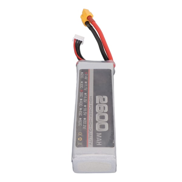 LiPo-batteri 35C 2600mAh 2S 7,4V Stabil Kraftig ytelse RC-batteripakke for RC Helikopterfly XT60-kontakt