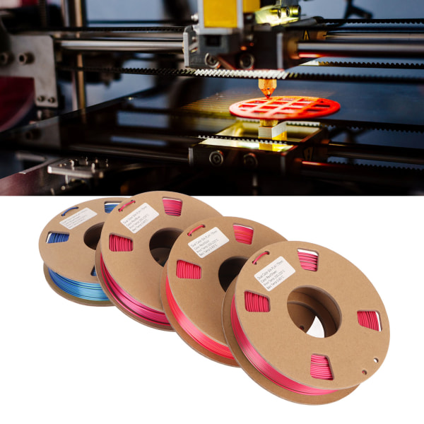 4 ruller Silke Dual Color Filament PLA Filament 1,75 mm Rød Guld Rød Grøn Rød Blå Blå Grøn 3D printer filament bundt