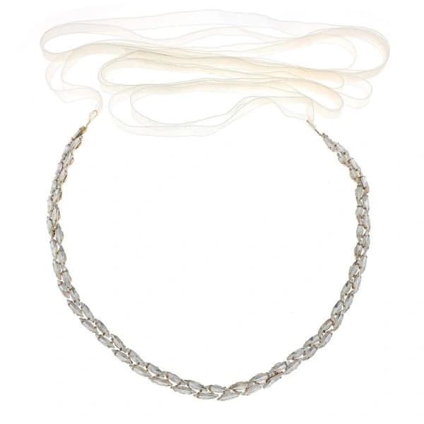 Kjedebelte Brudeskjerf Sølv Rhinestone Sash