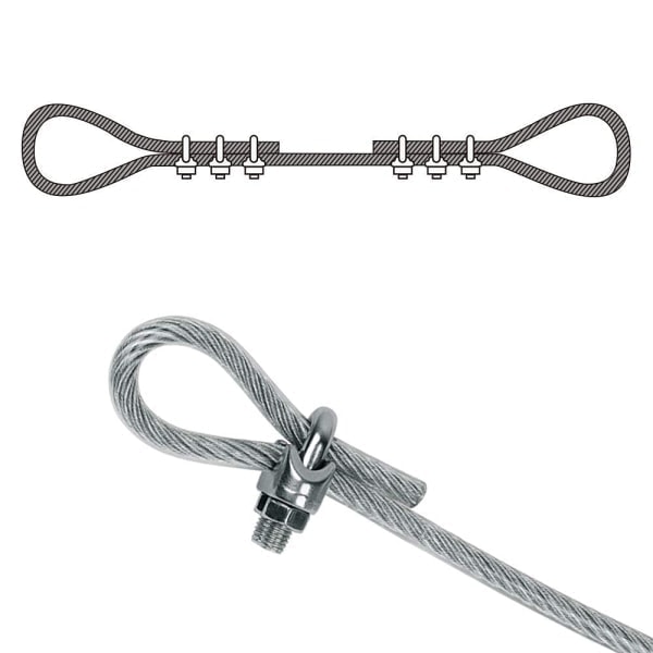 10 stk. wirelås M6 til galvaniseret stål U-bolt sadelklemme til rigning af reb og spændingskabel havespændingstråd