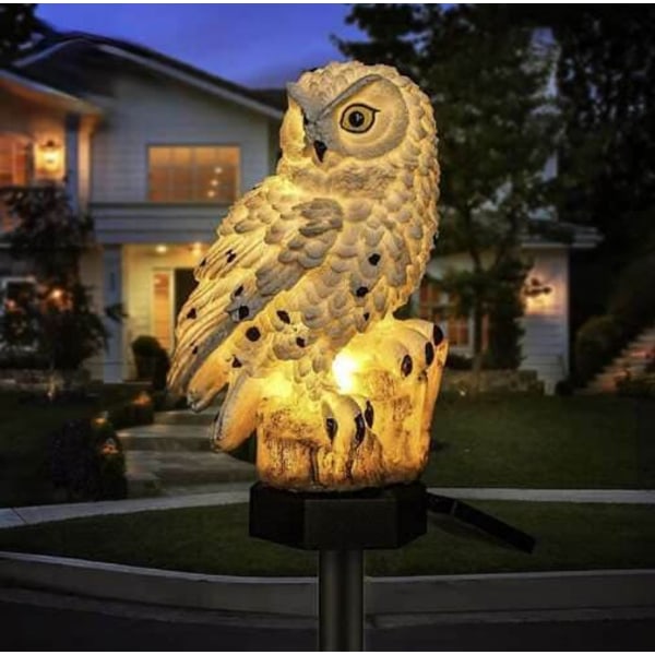 Ugle Fugleskremsel Solcellelampe for Hage—pa