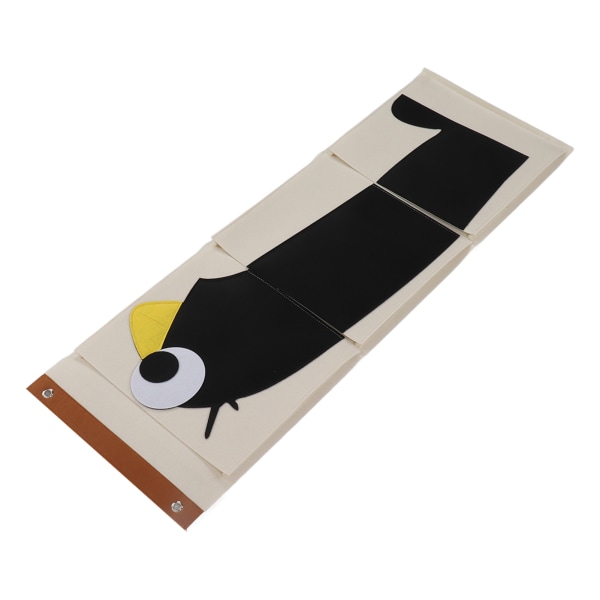 Vægmonteret opbevaringstaske 3 lags skabsseng tegneseriefilt dyretype over dør Hængende opbevaringstaske Pingvin 100,7x35cm