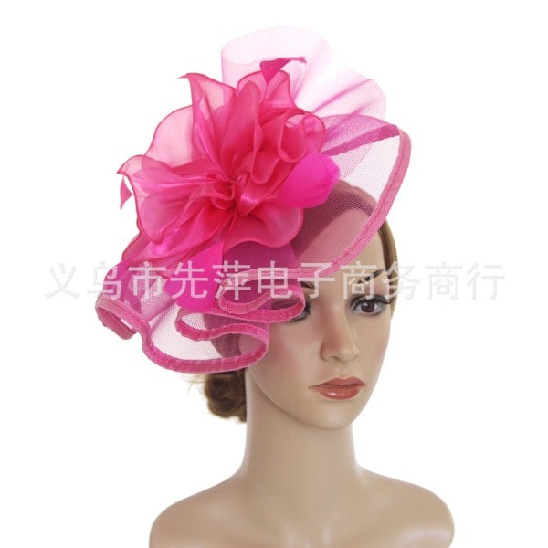 Fascinator-hattu naisille Teeparta 50-luku Kentucky Derby Hatti Setti Pääkoristeet Pitsihanskat Helmikaulakoru Korvakorut