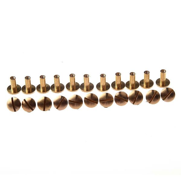 10x Arc Solid Messing Knap Stud Skrue Søm Skrue bagside Læder Nitte Bælte 10mm