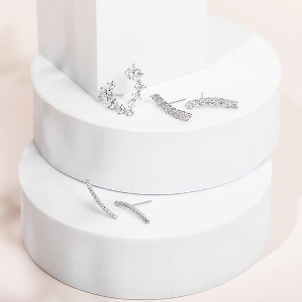 14K gullbelagte Sterling Sølv Post Cub Zirconia Ørekryper Øredobber