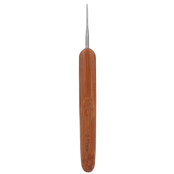 Modehæklenål Bambushåndtag Hæklenål Flette hår Dreadlocks Værktøj 0,75 mm (#01)